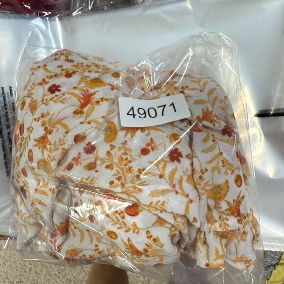 Rose + Olive Blouse Women 1X Plus White Floral V-Neck 3/4 Sleeve Tasseled Casual - Picture 7 of 7